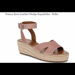 Franco Sarto leather wedge espadrilles sandal